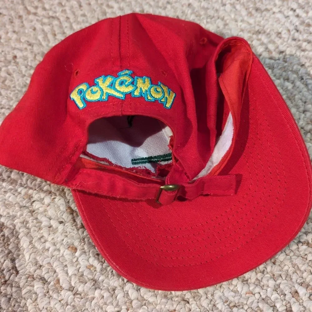 Vintage Pokemon Ash Ketchum Baseball Cap Hat Red Youth Adjustable